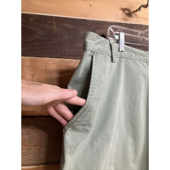 Men's Green Cotton Shorts Saddlebred 42 Flat Front 42 Cotton - Picture 3 of 7